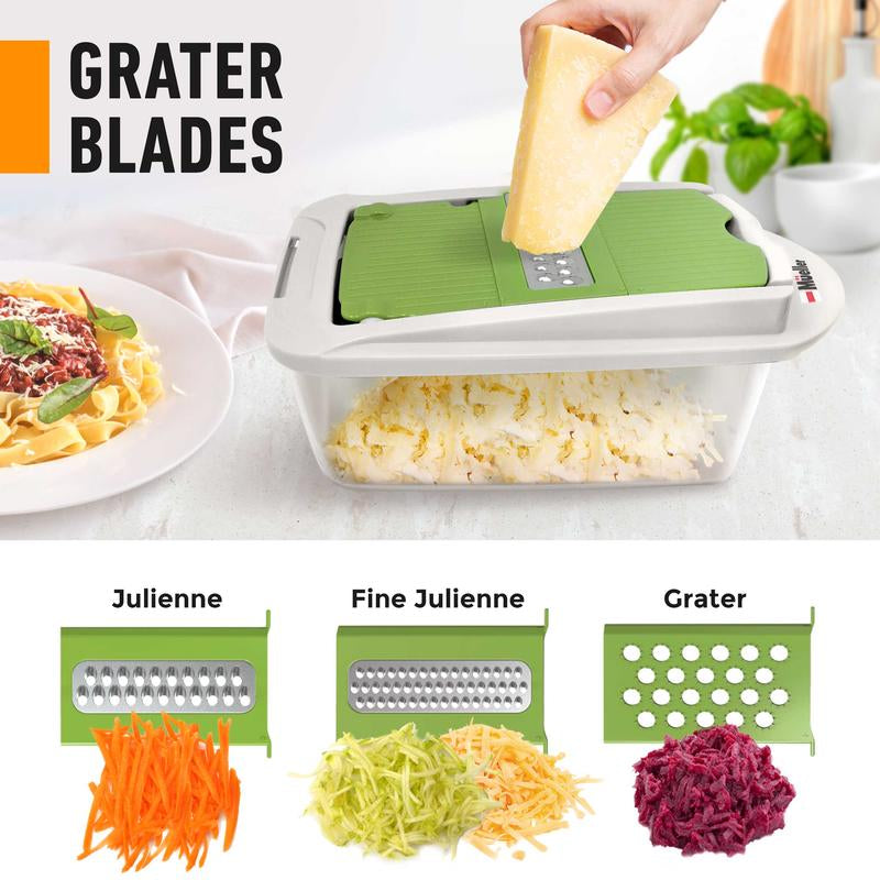 MUELLER 8 Blade Slicer Vegetable Chopper Food Slicer Pro Set, Steel Stainless Onion Cutter, Veggie Dicer, Mandolin Cabbage Grater, Home Essentials, Kitchen Utensils