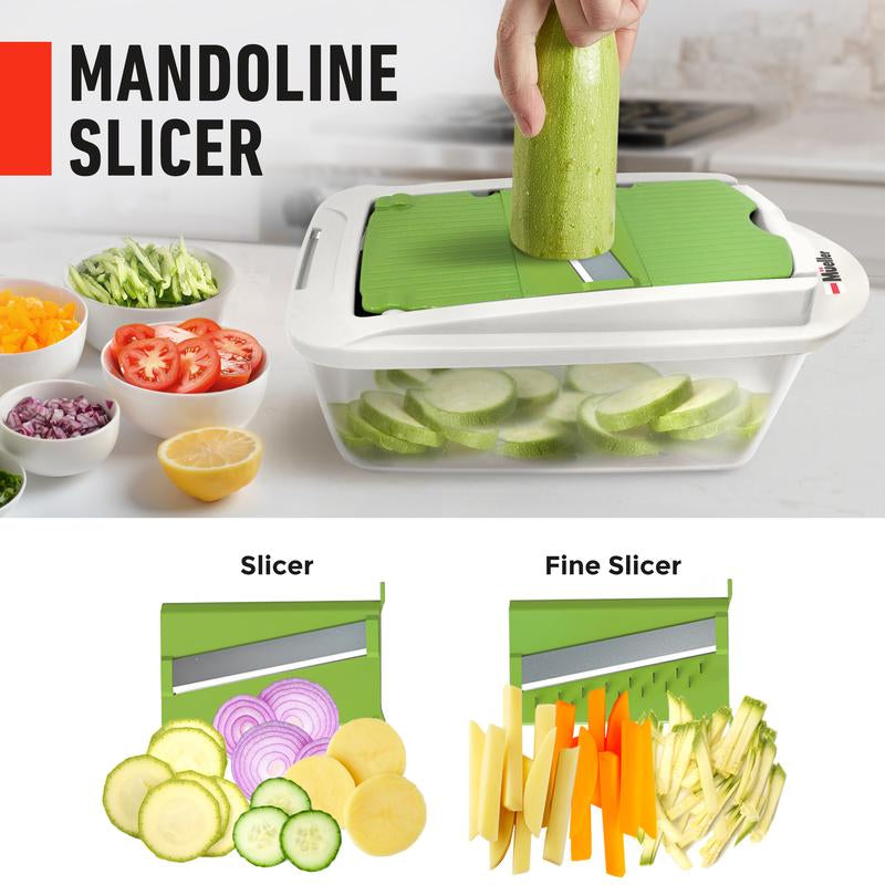 MUELLER 8 Blade Slicer Vegetable Chopper Food Slicer Pro Set, Steel Stainless Onion Cutter, Veggie Dicer, Mandolin Cabbage Grater, Home Essentials, Kitchen Utensils