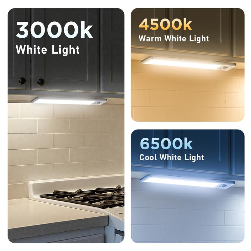 Under Cabinet Lights,76Led Motion Sensor Night Light Indoor,1500Mah USB Rechargeable Light,Magnetic Dimmable Lights for Kitchen, Stairs,Wardrobe Lighting