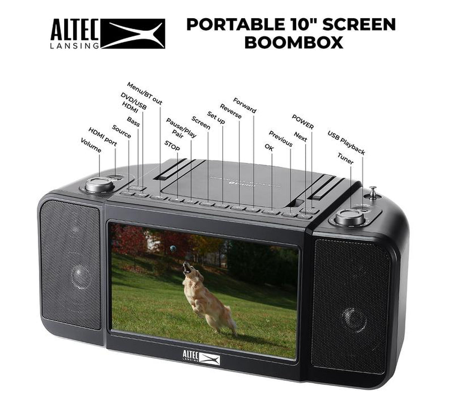 Altec Lansing 10" TV Streaming Boombox with CD, DVD & Radio
