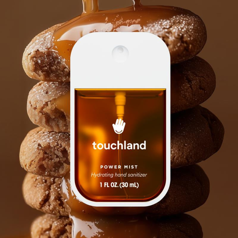 Touchland Seasonal Power Mist Hand Sanitizer 4-Set with Peppermint Mocha, Salted Caramel, Spiced Pumpkin-Tini, Cinnamon Gingerbread, Fall Scents