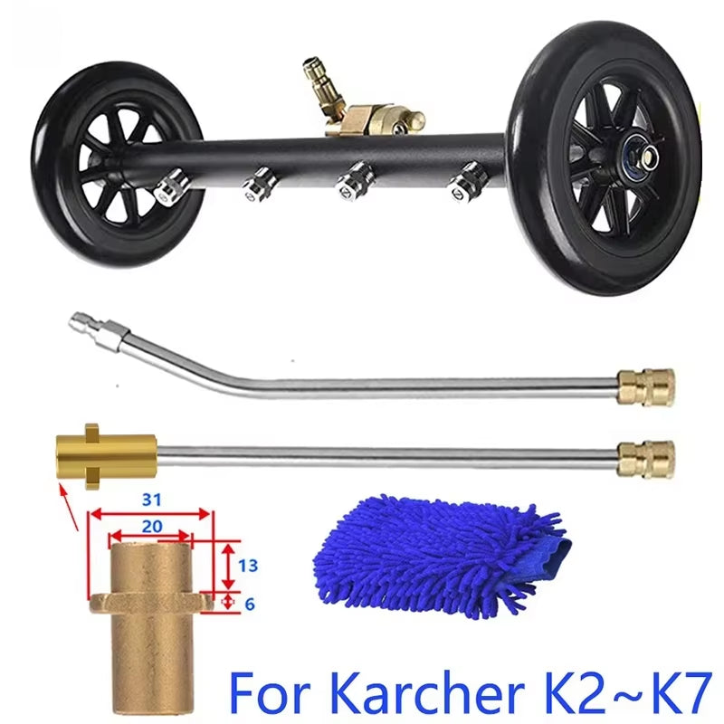 Dual-Function Undercarriage Pressure Washer Cleaner for Karcher with 1/4 Quick-Plug Connection