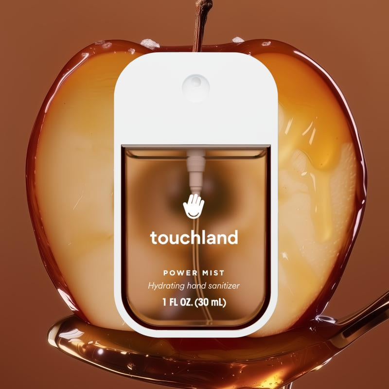 Touchland Seasonal Power Mist Hand Sanitizer 4-Set with Peppermint Mocha, Salted Caramel, Spiced Pumpkin-Tini, Cinnamon Gingerbread, Fall Scents