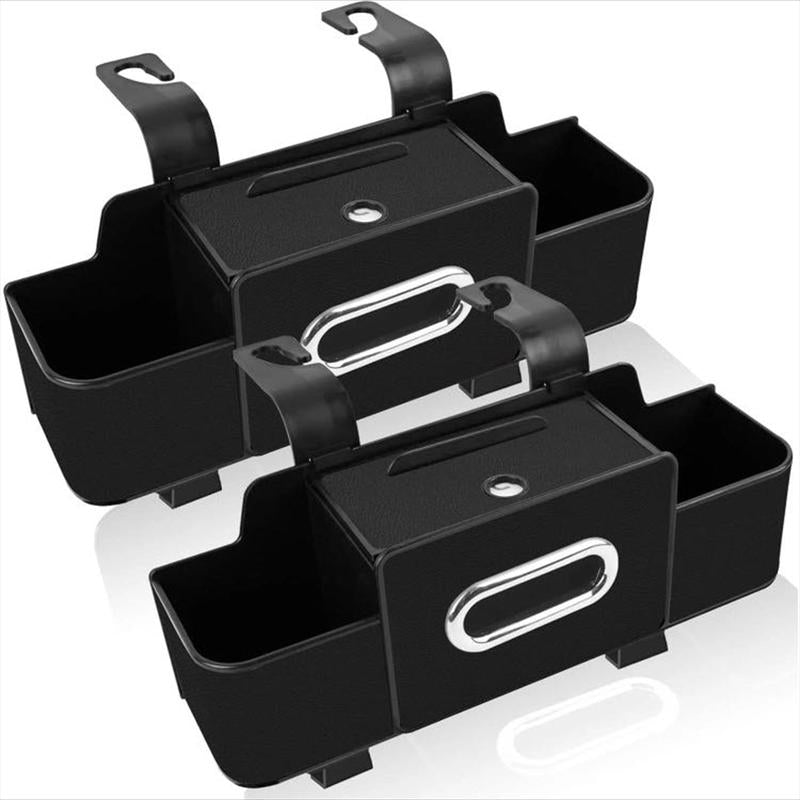Multifunctional Car Back Seat Storage Organizer-Carstorage Bag with 2 Cup Holders, Tissue Box, Hooks &Phone/Key/Ticket Holder-Universal Car Interior Accessoriesfor Stowing & Tidying