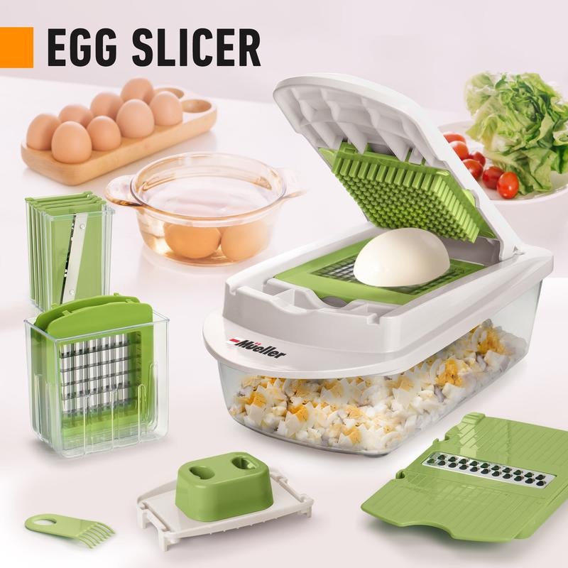 MUELLER 8 Blade Slicer Vegetable Chopper Food Slicer Pro Set, Steel Stainless Onion Cutter, Veggie Dicer, Mandolin Cabbage Grater, Home Essentials, Kitchen Utensils