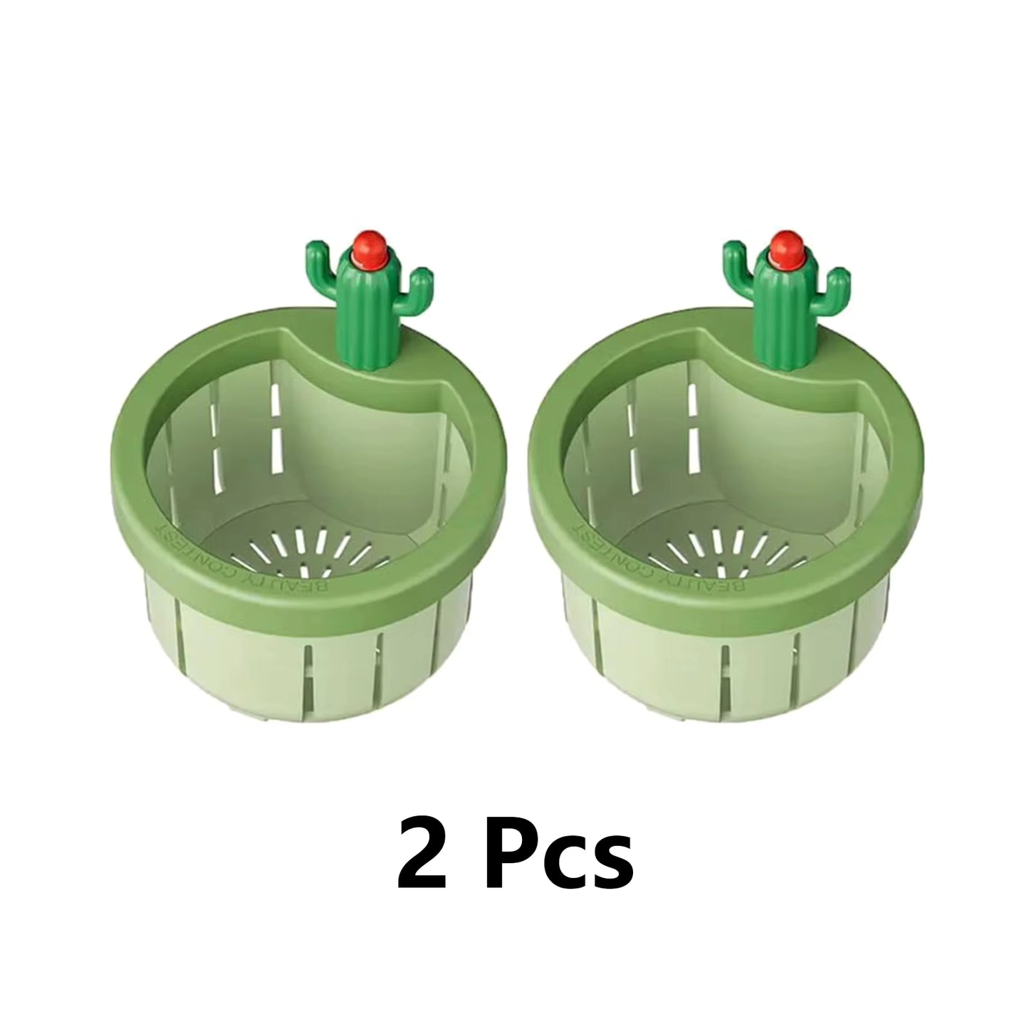 1/2 Pcs Cactus Shaped Kitchen Sink Drain Strainer Soft Filter Trap Food Slag Remover with Handy Handle Kitchen Accessory