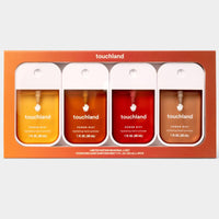 Touchland Seasonal Power Mist Hand Sanitizer 4-Set with Peppermint Mocha, Salted Caramel, Spiced Pumpkin-Tini, Cinnamon Gingerbread, Fall Scents