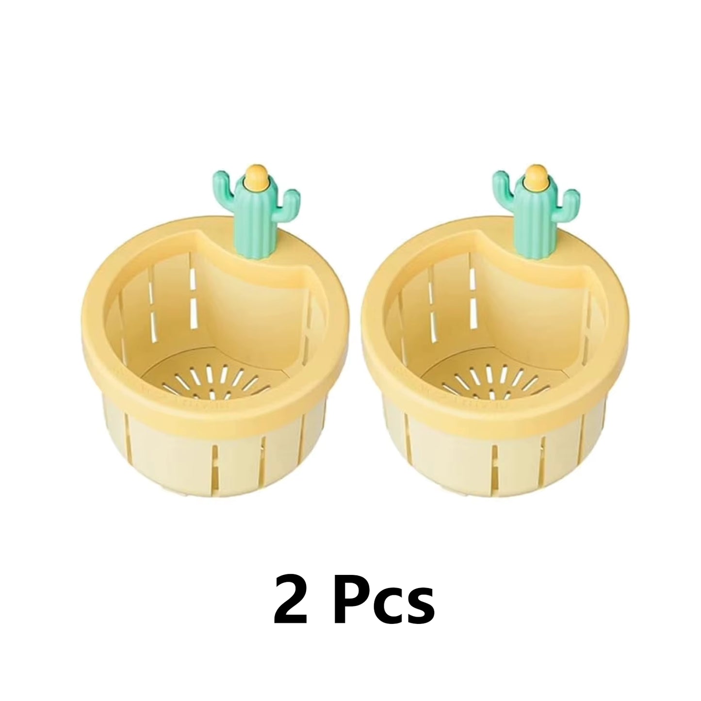 1/2 Pcs Cactus Shaped Kitchen Sink Drain Strainer Soft Filter Trap Food Slag Remover with Handy Handle Kitchen Accessory
