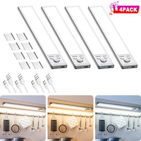 Under Cabinet Lights,76Led Motion Sensor Night Light Indoor，1500Mah USB Rechargeable Light，Magnetic Dimmable Lights for Kitchen, Stairs，Wardrobe Lighting