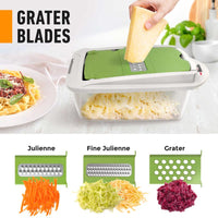 MUELLER 8 Blade Slicer Vegetable Chopper Food Slicer Pro Set, Steel Stainless Onion Cutter, Veggie Dicer, Mandolin Cabbage Grater, Home Essentials, Kitchen Utensils