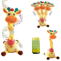 2025 Enhanced Musical Giraffe Ornament - English Version with Singing, Dancing, Voice Repetition, and Illuminated LED Lights - Ideal Gift for Children