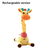 2025 Enhanced Musical Giraffe Ornament - English Version with Singing, Dancing, Voice Repetition, and Illuminated LED Lights - Ideal Gift for Children