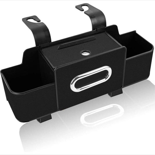 Multifunctional Car Back Seat Storage Organizer-Carstorage Bag with 2 Cup Holders, Tissue Box, Hooks &Phone/Key/Ticket Holder-Universal Car Interior Accessoriesfor Stowing & Tidying