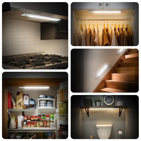 Under Cabinet Lights,76Led Motion Sensor Night Light Indoor，1500Mah USB Rechargeable Light，Magnetic Dimmable Lights for Kitchen, Stairs，Wardrobe Lighting