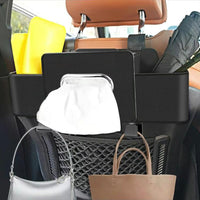 Multifunctional Car Back Seat Storage Organizer-Carstorage Bag with 2 Cup Holders, Tissue Box, Hooks &Phone/Key/Ticket Holder-Universal Car Interior Accessoriesfor Stowing & Tidying