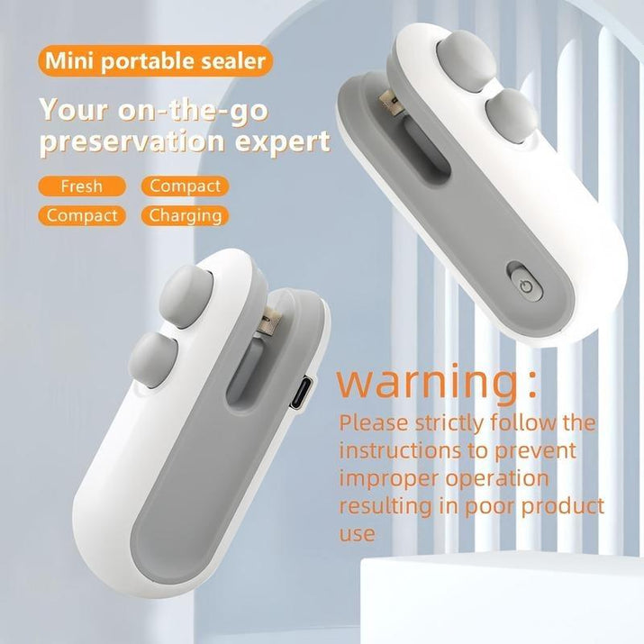 Mini Snack Bag Sealing Machine,2 in 1 Heat USB Rechargeable Snack Bag Selaer,Plastic Electric Bag Sealers, Keep Food Fresh. Portable Sealer Picnics