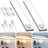 Under Cabinet Lights,76Led Motion Sensor Night Light Indoor，1500Mah USB Rechargeable Light，Magnetic Dimmable Lights for Kitchen, Stairs，Wardrobe Lighting