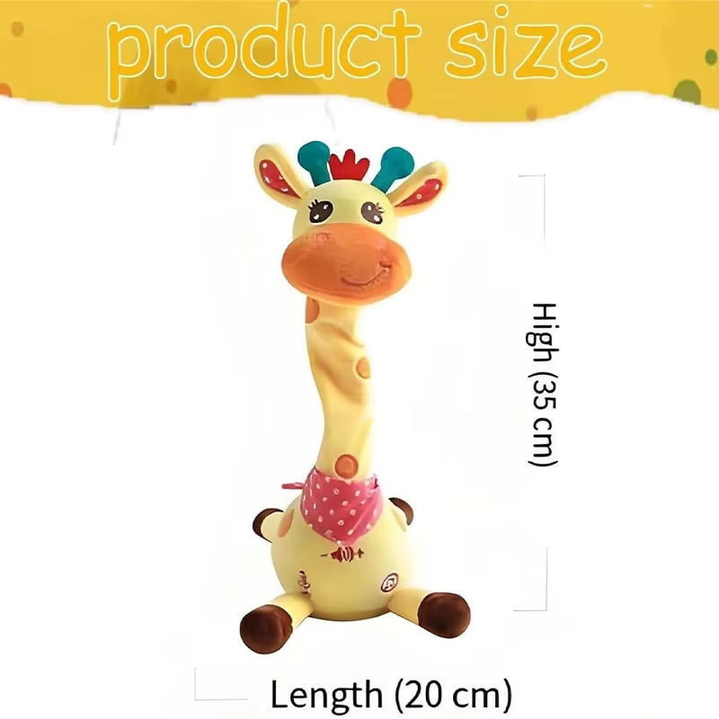 2025 Enhanced Musical Giraffe Ornament - English Version with Singing, Dancing, Voice Repetition, and Illuminated LED Lights - Ideal Gift for Children