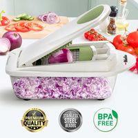 MUELLER 8 Blade Slicer Vegetable Chopper Food Slicer Pro Set, Steel Stainless Onion Cutter, Veggie Dicer, Mandolin Cabbage Grater, Home Essentials, Kitchen Utensils