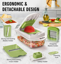 MUELLER 8 Blade Slicer Vegetable Chopper Food Slicer Pro Set, Steel Stainless Onion Cutter, Veggie Dicer, Mandolin Cabbage Grater, Home Essentials, Kitchen Utensils