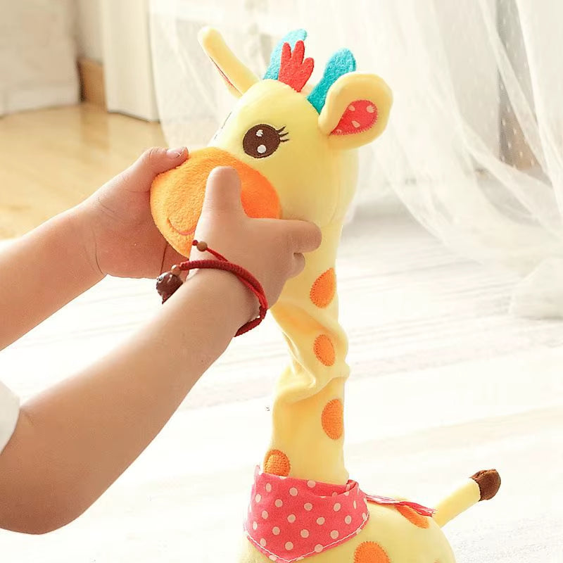 2025 Enhanced Musical Giraffe Ornament - English Version with Singing, Dancing, Voice Repetition, and Illuminated LED Lights - Ideal Gift for Children