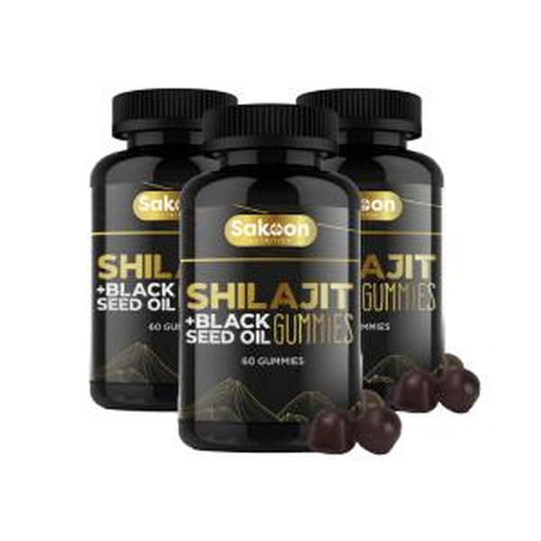 Pure Shilajit Supplement Gummies with Black Seed Oil, High Potency Pure Himalayan Resin for Energy, Immune Support, and Cognitive Function, Lab Tested Chewables