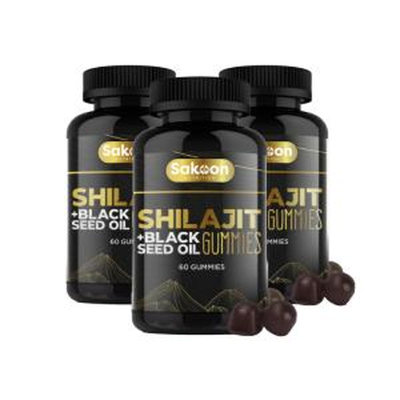 Pure Shilajit Supplement Gummies with Black Seed Oil, High Potency Pure Himalayan Resin for Energy, Immune Support, and Cognitive Function, Lab Tested Chewables