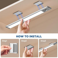 Under Cabinet Lights,76Led Motion Sensor Night Light Indoor，1500Mah USB Rechargeable Light，Magnetic Dimmable Lights for Kitchen, Stairs，Wardrobe Lighting