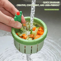 1/2 Pcs Cactus Shaped Kitchen Sink Drain Strainer Soft Filter Trap Food Slag Remover with Handy Handle Kitchen Accessory